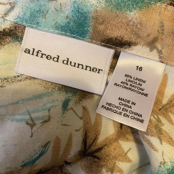 Y2K Womens 16 Linen Blend Chore Shirt Jacket Button Up Roll tap 4Pockets Floral - Picture 4 of 9